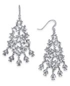 Inc International Concepts Silver-tone Crystal Cluster Chandelier Earrings, Created For Macy's