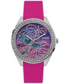 Guess Women's Pink Silicone Strap Watch 44mm U0960l1