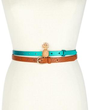I.n.c. Pineapple 2-for-1 Skinny Belt Set, Created For Macy's