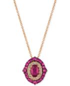 Le Vian Strawberry & Nude Passion Ruby (1-1/4 Ct. T.w.) & Diamond (1/4 Ct. T.w.) 18 Pendant Necklace In 14k Rose Gold
