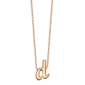 Unwritten Initial 18 Pendant Necklace In Rose Gold-tone Sterling Silver