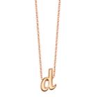Unwritten Initial 18 Pendant Necklace In Rose Gold-tone Sterling Silver