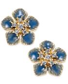 Erwin Pearl Atelier For Charter Club Gold-tone Colored Flower Crystal Stud Earrings, Created For Macy's