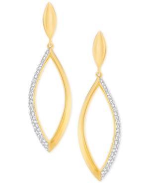 Swarovski Gold-tone Pave Openwork Drop Earrings