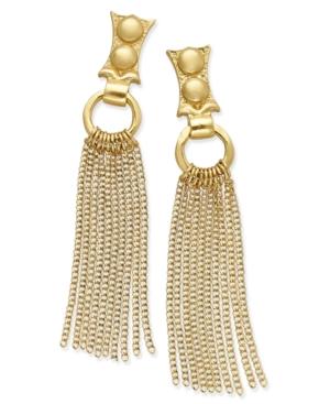 Stephanie Kantis Gold-tone Door Knocker Fringe Drop Earrings