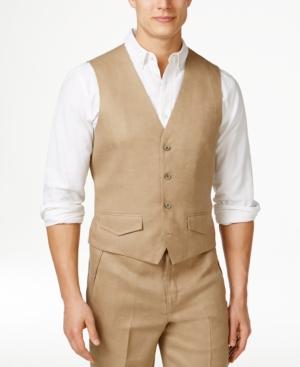 Tasso Elba Men's Big And Tall Linen Vest, Only At Macy's