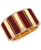M. Haskell For Inc Gold-tone Red Rectangle And Pave Stretch Bracelet, Only At Macy's