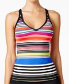 Jag Reactive Striped Cross-back Tankini Top Women's Swimsuit