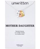 Unwritten Tri-tone Mother, Daughter, Friend Heart Pendant Necklace In Sterling Silver