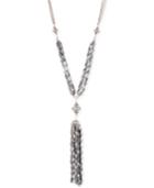 Lonna & Lilly Two-tone Pave Beaded Tassel Pendant Necklace