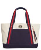 Tommy Hilfiger Th Striped Web Handle Canvas Tote