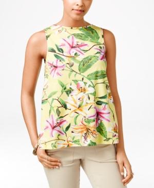 American Living Floral-print Sleeveless Top, Only At Macy's