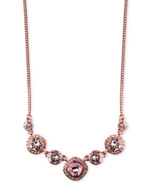 Givenchy Necklace, Rose Gold-tone Swarovski Vintage Crystal Frontal Necklace
