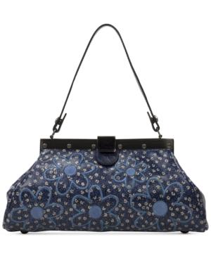 Patricia Nash Denim & Daises Large Ferrara Frame Satchel