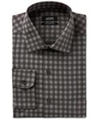 Alfani Performance Silver And Black Gingham Dress Shirt, Only At Macy's