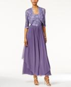 R & M Richards Petite Sequined Dress And Jacket