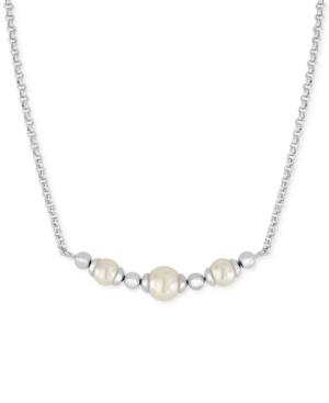 Majorica Silver-tone Imitation Pearl (6 And 8mm) Statement Necklace