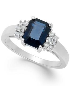 Sapphire (1-9/10 Ct. T.w.) And Diamond (1/5 Ct. T.w.) Ring In 14k White Gold