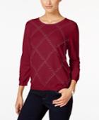 Alfred Dunner Petite Classics Embellished Sweater