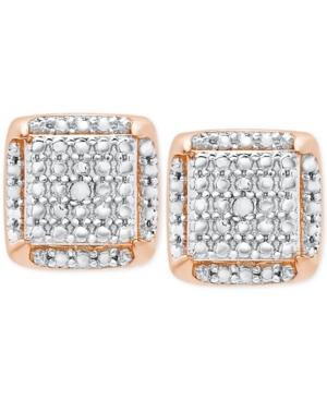 Victoria Townsend Diamond Accent Square Stud Earrings In 18k Gold-plated Sterling Silver