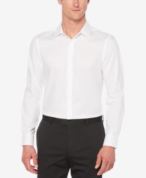 Perry Ellis Men's Men's Solid White Hidden-placket Shirt
