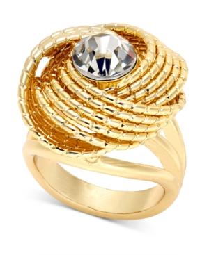 Thalia Sodi Gold-tone Crystal Textured Knot Statement Ring, Only At Macy's