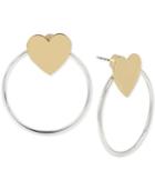 Bcbg Two-tone Heart & Hoop Front-and-back Earrings