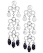 Lucky Brand Silver-tone Reversible Stone Chandelier Earrings, A Macy's Exclusive Style