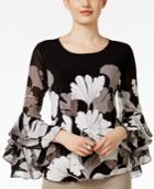 Alfani Ruffled Blouson Top, Only At Macy's