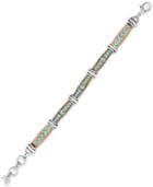 Lucky Brand Silver-tone Leather Beaded Bracelet