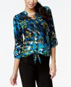 Thalia Sodi Multicolor Tie-front Blouse, Only At Macy's