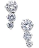 Danori Silver-tone Three Crystal Earrings
