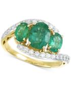 Rare Featuring Gemfields Certified Emerald (1-5/8 Ct. T.w.) And Diamond (1/3 Ct. T.w.) Ring In 14k Gold