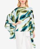 Vince Camuto Breezy Leaves Printed Poncho Top