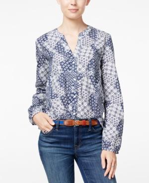 Tommy Hilfiger Printed Split-neck Shirt