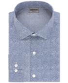 Kenneth Cole Reaction Men's Slim-fit Techni-cole Performance Steel Blue Dress Shirt