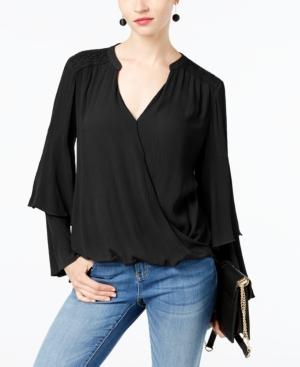 Inc International Concepts Gauze Surplice Top, Created For Macy's