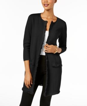 Kasper Fringe-trim Topper Jacket