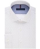 Tommy Hilfiger Men's Slim-fit Non-iron Red And Blue Dot-pattern Dress Shirt