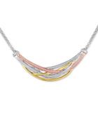 Diamond Tri-color Weave Collar Necklace (1/4 Ct. T.w.)