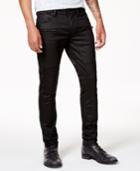 Guess Men's Slim-fit Tapered Black Moto Jeans