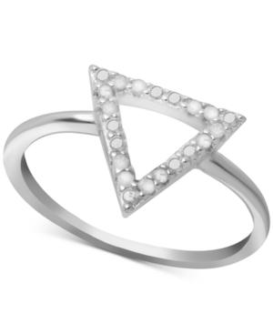 Diamond Triangle Ring (1/10 Ct. T.w.) In Sterling Silver