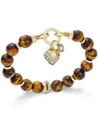 Charter Club Gold-tone Brown Bead Charm Bracelet, Only At Macy's