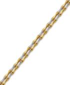 Diamond Accent Bamboo-look Bracelet In 18k Gold Over Silver-plate
