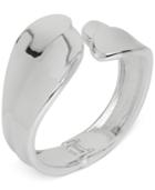 Touch Of Silver Hinged Bypass Bangle Bracelet In Silver-plated Metal