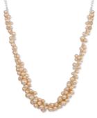 Charter Club Silver-tone Pink Imitation Pearl Cluster Collar Necklace, Created For Macy's