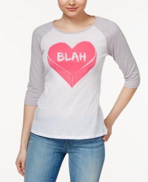 Pretty Rebellious Juniors' Blah Graphic Baseball T-shirt