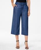 Nydj Petite Dark Blue Wash Denim Culottes