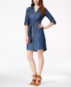 Inc International Concepts Belted Denim Shirtdress, Only At Macy's