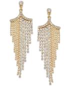 Abs By Allen Schwartz Gold-toned Crystal Beaded Chandelier Earrings